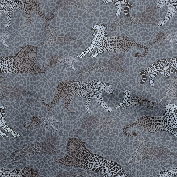 oneOone Polyester Spandex Grayish Blue Fabric Animal Craft Projects Decor Fabric Printed By The Yard 56 Inch Wide