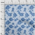 thumbnail image 1 of oneOone Polyester Spandex Grayish Blue Fabric Florals Craft Projects Decor Fabric Printed By The Yard 56 Inch Wide-PRS, 1 of 4