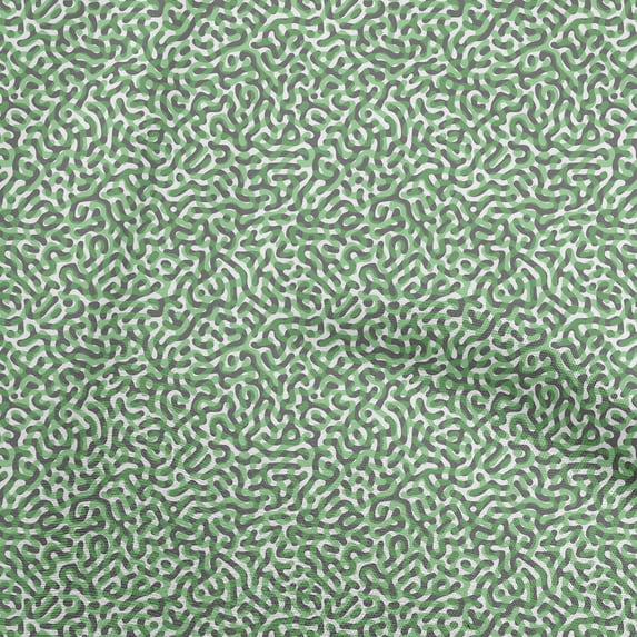oneOone Polyester Spandex Green Fabric Abstracts Dress Material Fabric Print Fabric By The Yard 56 Inch Wide