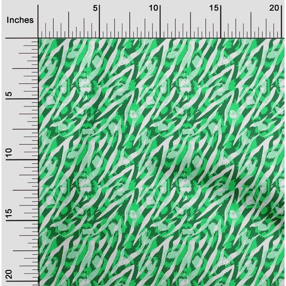 oneOone Polyester Spandex Green Fabric Animal Skin Craft Projects Decor Fabric Printed By The Yard 56 Inch Wide-5RW