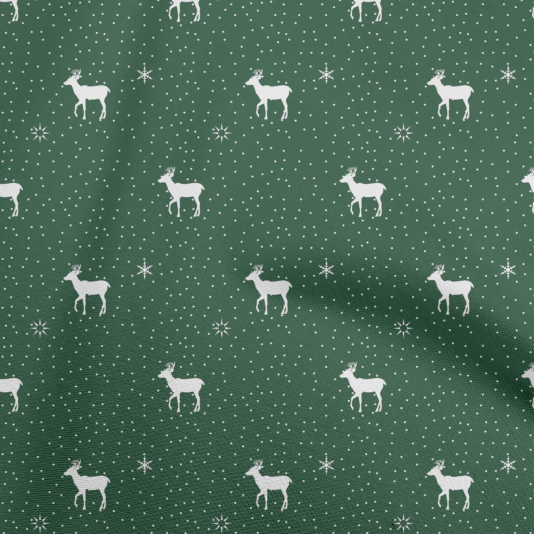 oneOone Polyester Spandex Green Fabric Christmas Sewing Craft Projects Fabric Prints By Yard 56 Inch Wide