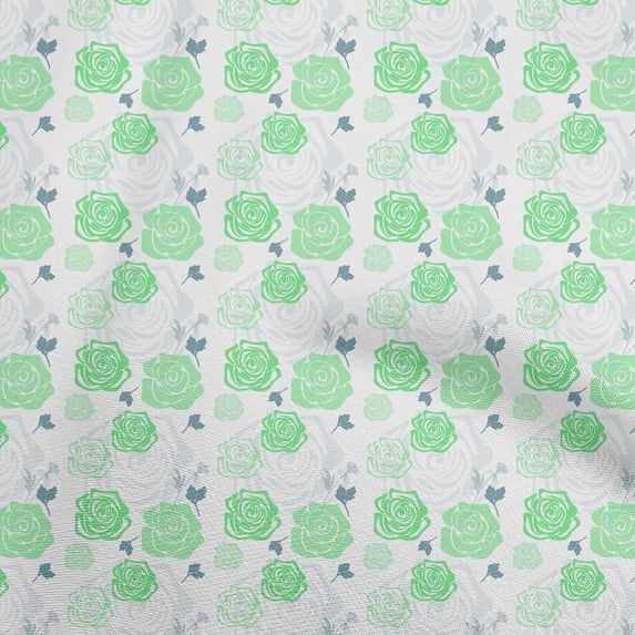 oneOone Polyester Spandex Green Fabric Floral Sewing Craft Projects Fabric Prints By Yard 56 Inch Wide