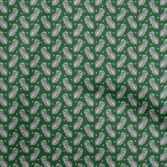 oneOone Polyester Spandex Green Fabric Peacock Sewing Craft Projects Fabric Prints By Yard 56 Inch Wide