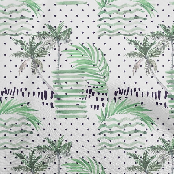 oneOone Polyester Spandex Green Fabric Tropical Sewing Craft Projects Fabric Prints By Yard 56 Inch Wide