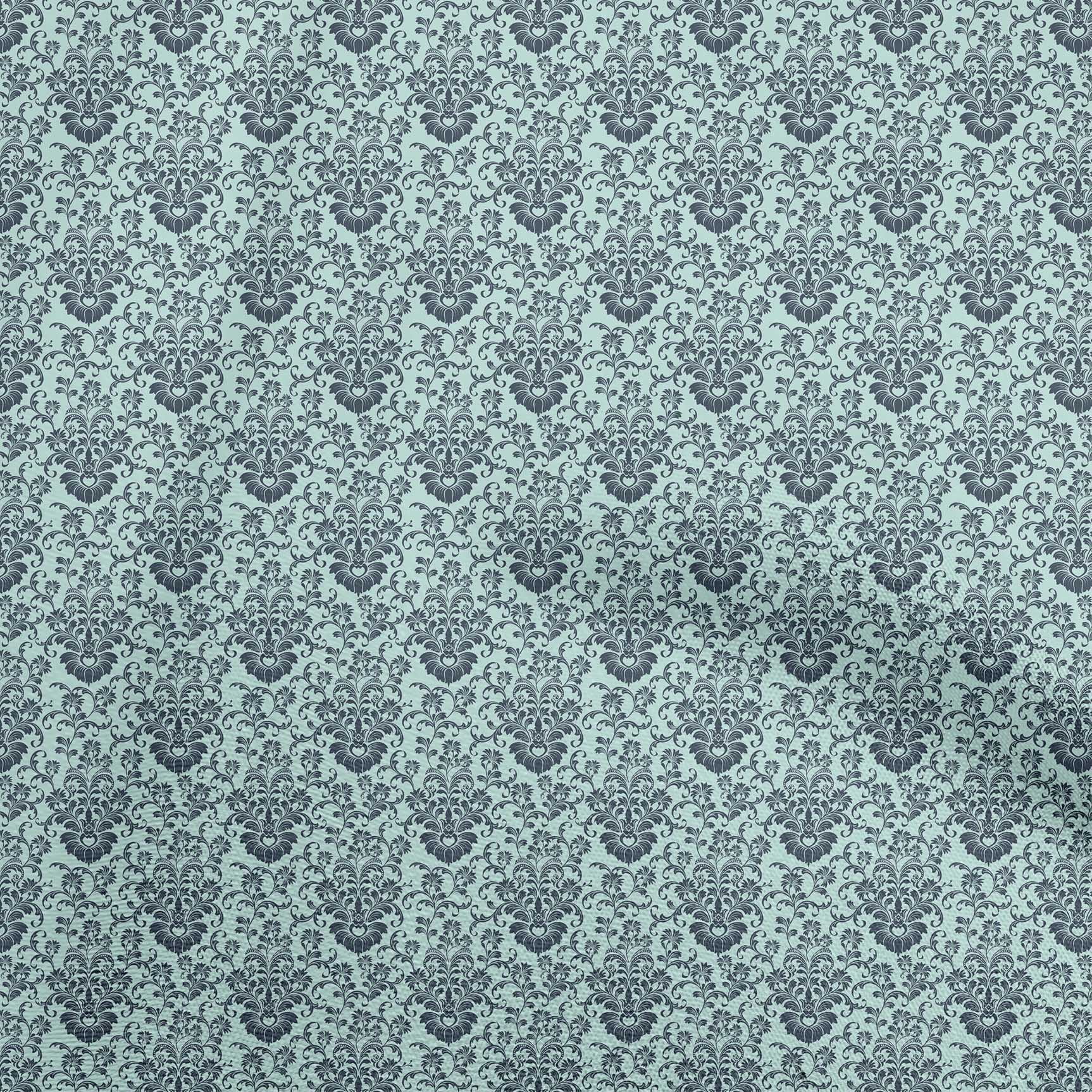 oneOone Polyester Spandex Light Blue Fabric Toile Fabric For Sewing Printed Craft Fabric By The Yard 56 Inch Wide