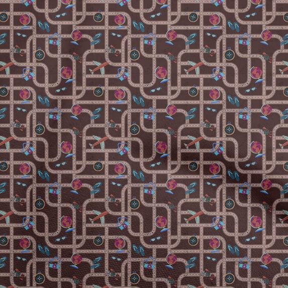 oneOone Polyester Spandex Light Blue Fabric Travel Sewing Craft Projects Fabric Prints By Yard 56 Inch Wide