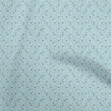 oneOone Polyester Spandex Light Blue Fabric Tribal Sewing Craft Projects Fabric Prints By Yard 56 Inch Wide