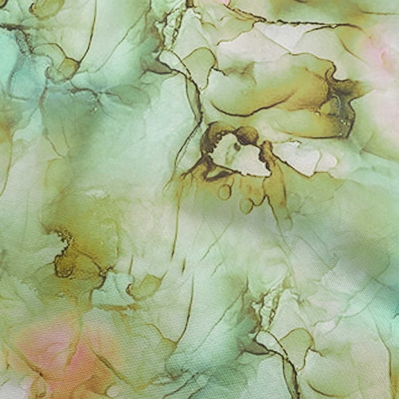 oneOone Polyester Spandex Light Green Fabric Abstract Floral Sewing Material Print Fabric By The Yard 56 Inch Wide