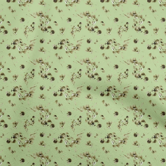 oneOone Polyester Spandex Light Green Fabric Abstract Floral Sewing Material Print Fabric By The Yard 56 Inch Wide