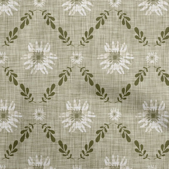 oneOone Polyester Spandex Light Green Fabric Floral Dress Material Fabric Print Fabric By The Yard 56 Inch Wide