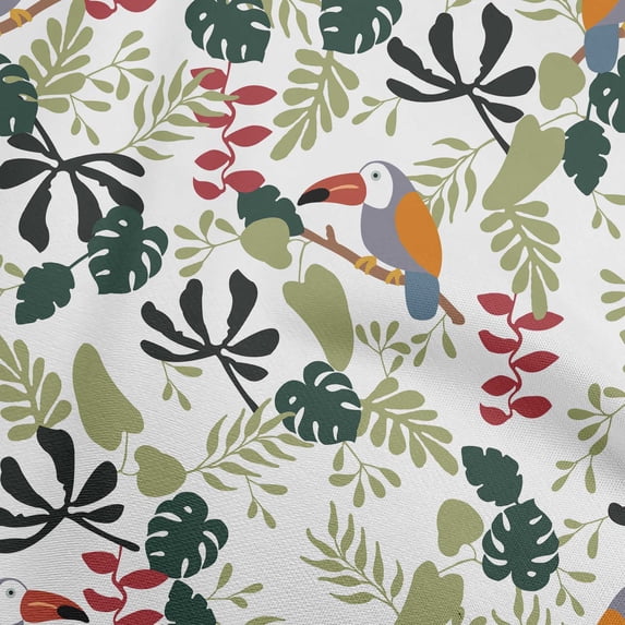 oneOone Polyester Spandex Light Green Fabric Tropical Sewing Material Print Fabric By The Yard 56 Inch Wide