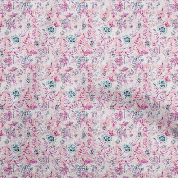 oneOone Polyester Spandex Light Pink Fabric Batik Fabric For Sewing Printed Craft Fabric By The Yard 56 Inch Wide