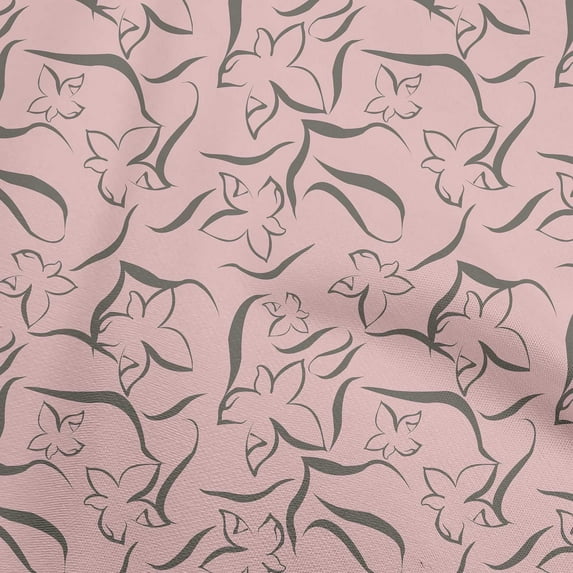 oneOone Polyester Spandex Light Pink Fabric Floral & Diy Clothing Quilting Fabric Print Fabric By Yard 56 Inch Wide
