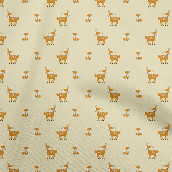 oneOone Polyester Spandex Light Yellow Fabric Animal Sewing Fabric By The Yard Printed Diy Clothing Sewing Supplies 56 Inch Wide