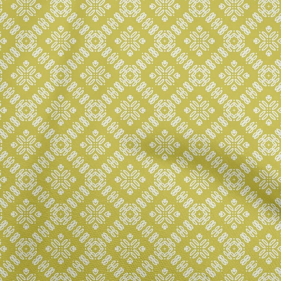 oneOone Polyester Spandex Lime Green Fabric Asian Block Dress Material Fabric Print Fabric By The Yard 56 Inch Wide