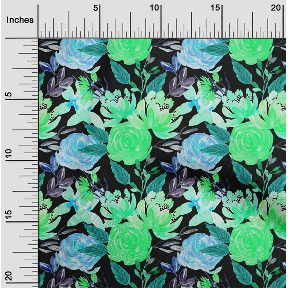 oneOone Polyester Spandex Lime Green Fabric Florals Craft Projects Decor Fabric Printed By The Yard 56 Inch Wide-N7W