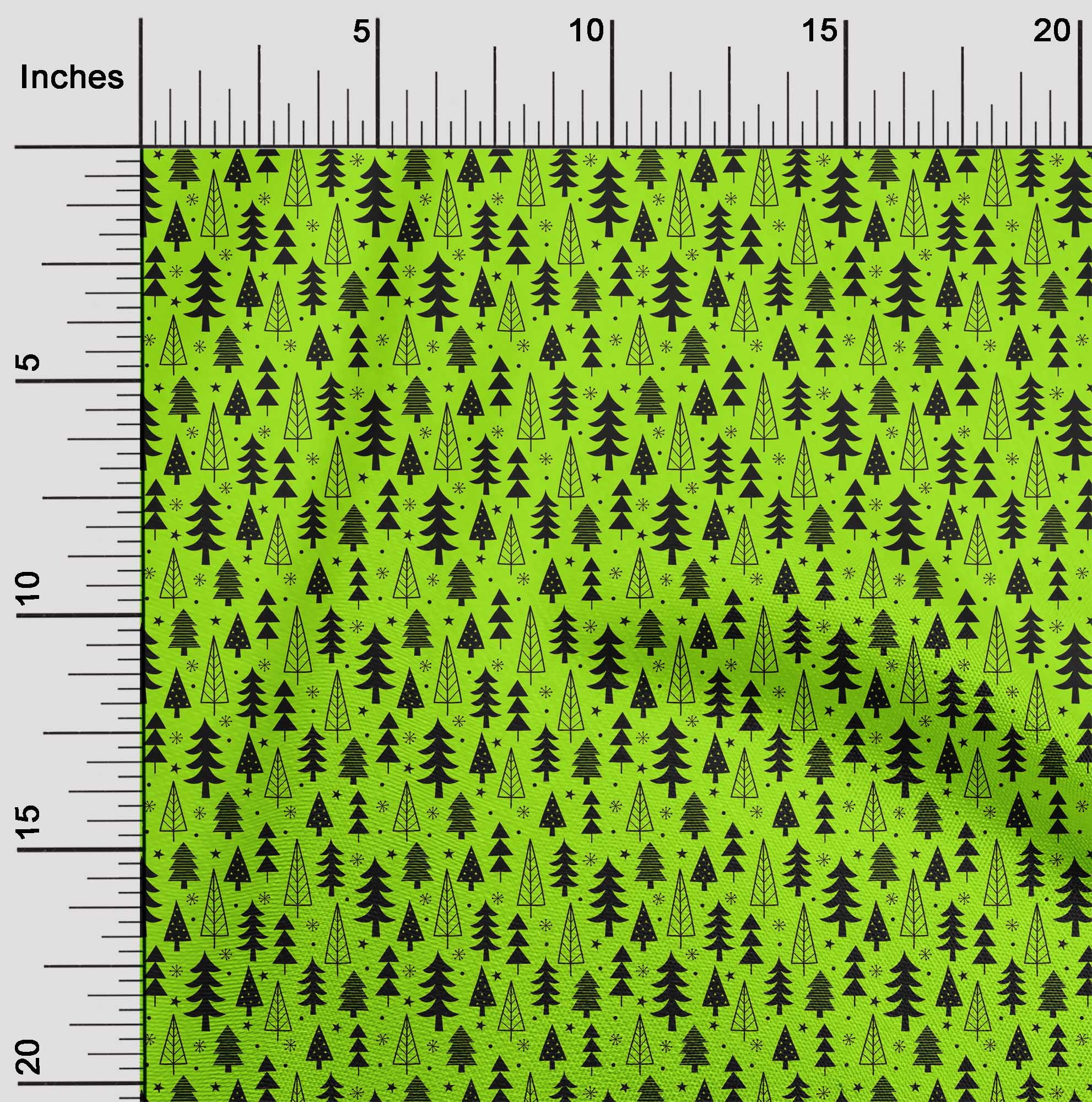 oneOone Polyester Spandex Lime Green Fabric Merry Christmas Sewing Material Print Fabric By The Yard 56 Inch Wide