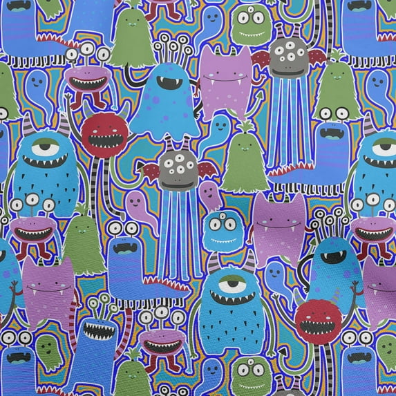 oneOone Polyester Spandex Medium Blue Fabric Abstracts Sewing Fabric By The Yard Printed Diy Clothing Sewing Supplies 56 Inch Wide