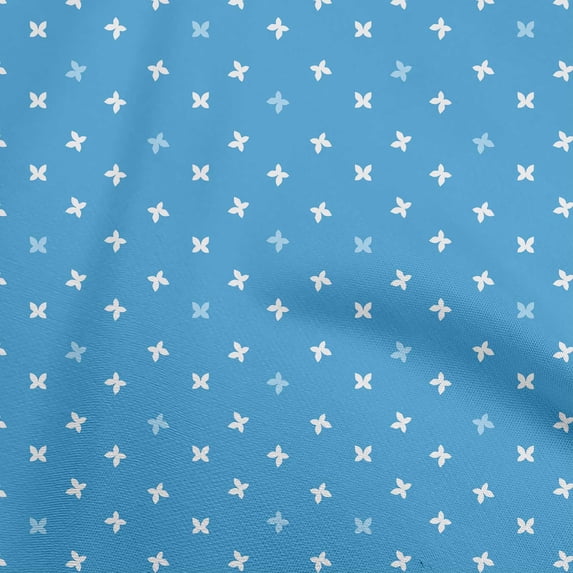 oneOone Polyester Spandex Medium Blue Fabric Silhouette Sewing Material Print Fabric By The Yard 56 Inch Wide