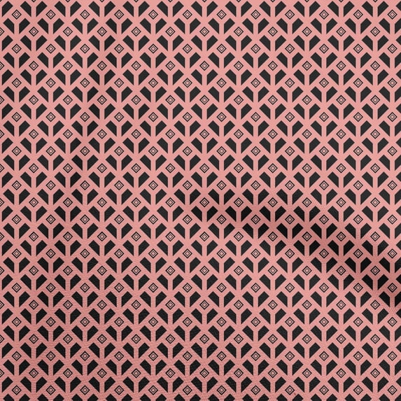 oneOone Polyester Spandex Medium Pink Fabric Geometrical Fabric For Sewing Printed Craft Fabric By The Yard 56 Inch Wide