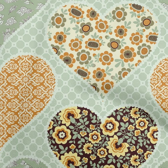 oneOone Polyester Spandex Mint Fabric Florals Fabric For Sewing Printed Craft Fabric By The Yard 56 Inch Wide