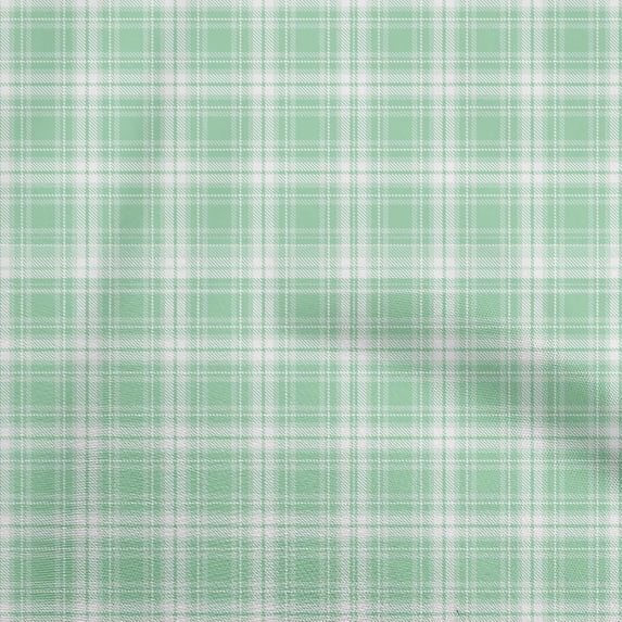 oneOone Polyester Spandex Mint Green Fabric Check Sewing Craft Projects Fabric Prints By Yard 56 Inch Wide