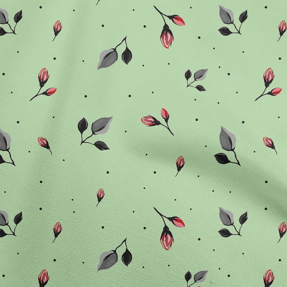 oneOone Polyester Spandex Mint Green Fabric Floral Sewing Craft Projects Fabric Prints By Yard 56 Inch Wide