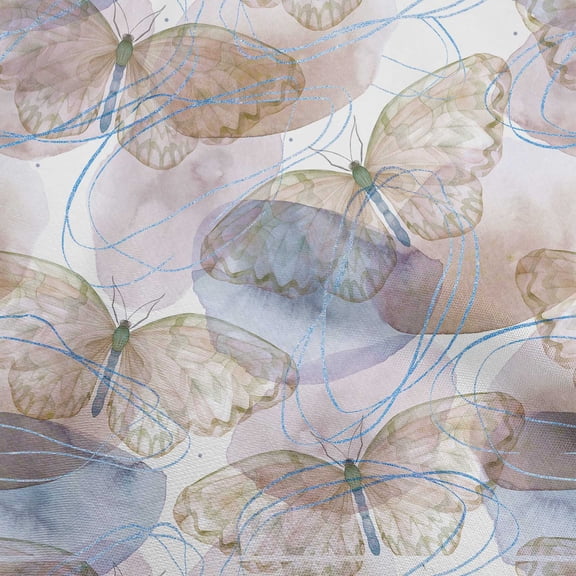 oneOone Polyester Spandex Mocha Brown Fabric Butterflies Quilting Supplies Print Sewing Fabric By The Yard 56 Inch Wide