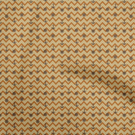 oneOone Polyester Spandex Mustard Yellow Fabric Nautical Fabric For Sewing Printed Craft Fabric By The Yard 56 Inch Wide