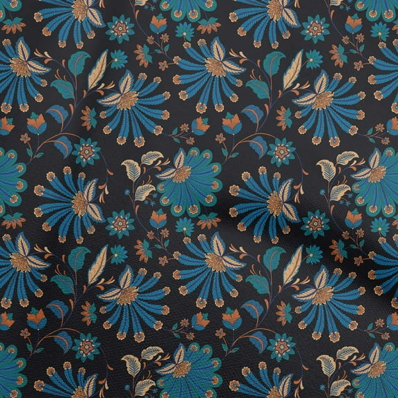 oneOone Polyester Spandex Navy Blue Fabric Block Craft Projects Decor Fabric Printed By The Yard 56 Inch Wide-T1