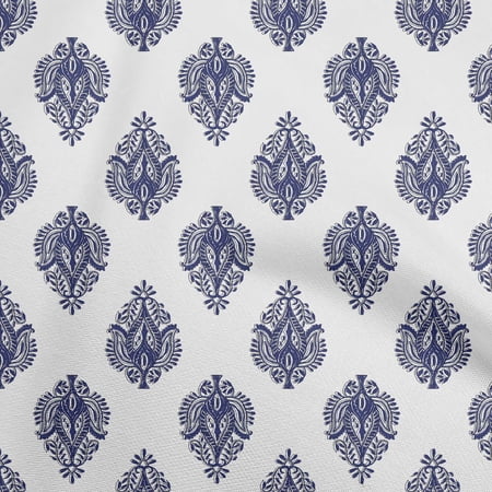 oneOone Polyester Spandex Navy Blue Fabric Block Quilting Supplies Print Sewing Fabric By The Yard 56 Inch Wide-EK