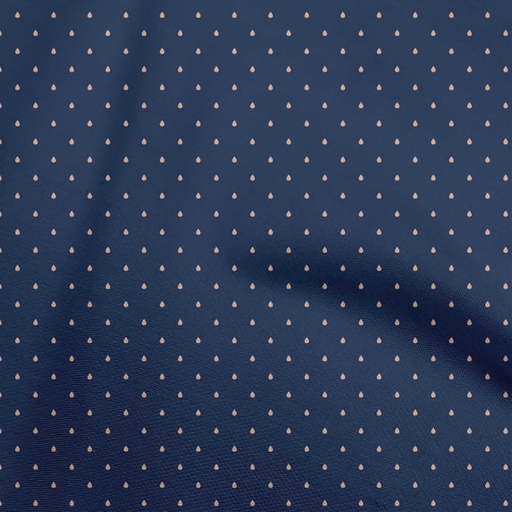 oneOone Polyester Spandex Navy Blue Fabric Dot Sewing Craft Projects Fabric Prints By Yard 56 Inch Wide