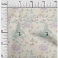 thumbnail image 1 of oneOone Polyester Spandex Off White Fabric Floral & Peacock Dress Material Fabric Print Fabric By The Yard 56 Inch WideR6L, 1 of 4