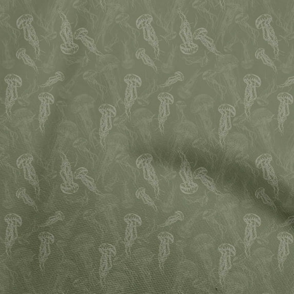 oneOone Polyester Spandex Olive Green Fabric Sea Craft Projects Decor Fabric Printed By The Yard 56 Inch Wide