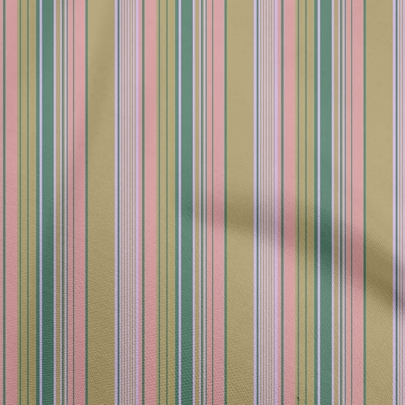 oneOone Polyester Spandex Olive Green Fabric Stripes Craft Projects Decor Fabric Printed By The Yard 56 Inch Wide-XZ