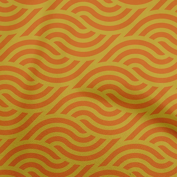 oneOone Polyester Spandex Orange Fabric Abstract Quilting Supplies Print Sewing Fabric By The Yard 56 Inch Wide