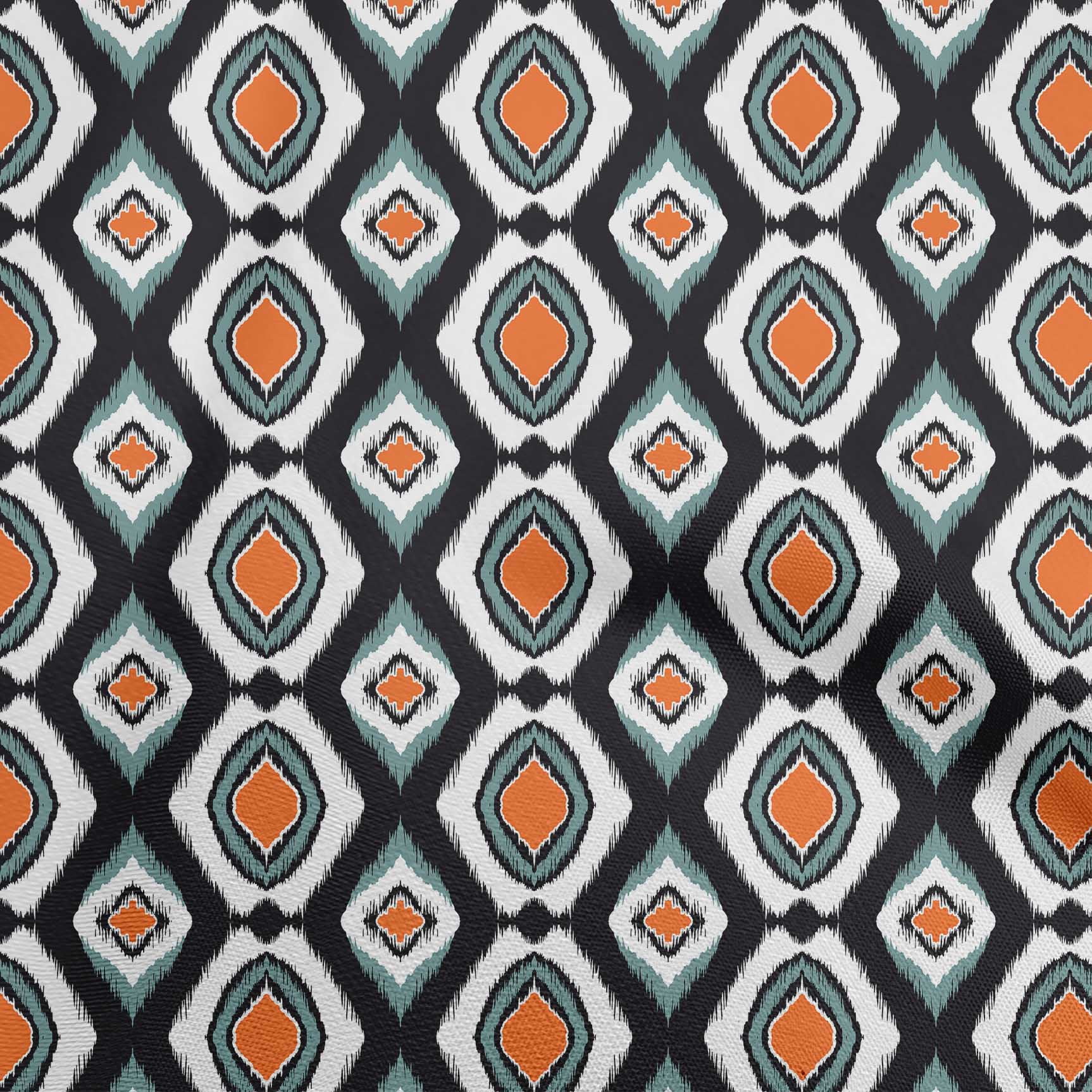 oneOone Polyester Spandex Orange Fabric Asian Ikat Diy Clothing Quilting Fabric Print Fabric By Yard 56 Inch Wide