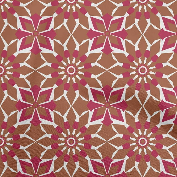 oneOone Polyester Spandex Orange Fabric Geometric Diy Clothing Quilting Fabric Print Fabric By Yard 56 Inch Wide
