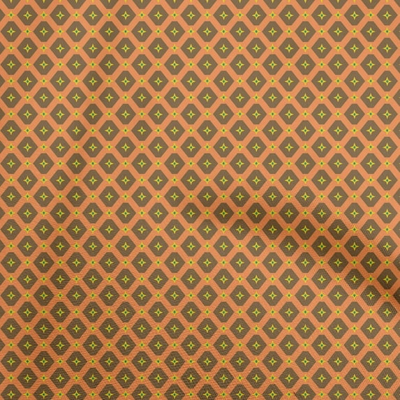 oneOone Polyester Spandex Orange Fabric Geometric Dress Material Fabric Print Fabric By The Yard 56 Inch Wide