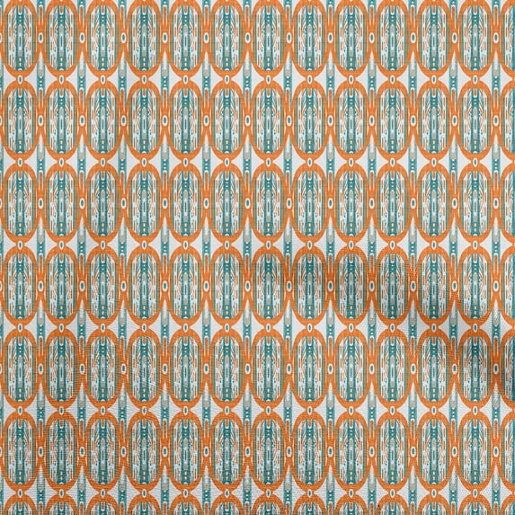 oneOone Polyester Spandex Orange Fabric Geometric Fabric For Sewing Printed Craft Fabric By The Yard 56 Inch Wide