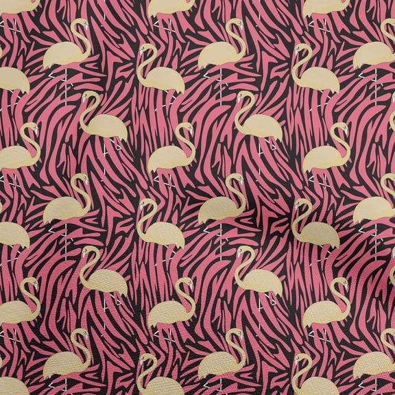 oneOone Polyester Spandex Pale Orange Fabric Flamingo Sewing Craft Projects Fabric Prints By Yard 56 Inch Wide