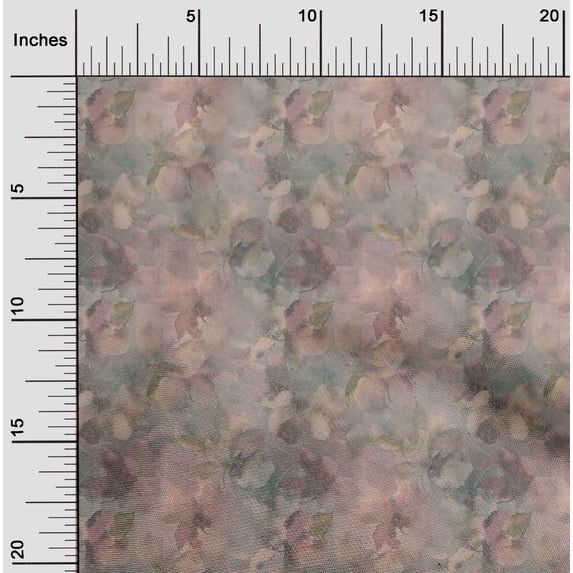 oneOone Polyester Spandex Peach Fabric Flower Sewing Material Print Fabric By The Yard 56 Inch Wide-D0O