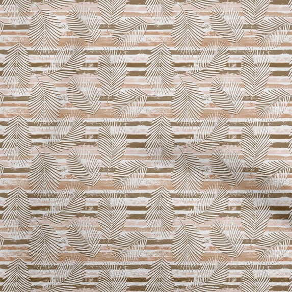 oneOone Polyester Spandex Peach Fabric Tropical Leaf Craft Projects Decor Fabric Printed By The Yard 56 Inch Wide