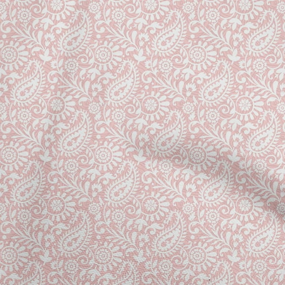 oneOone Polyester Spandex Pink Salmon Fabric Paisleys Dress Material Fabric Print Fabric By The Yard 56 Inch Wide-1S