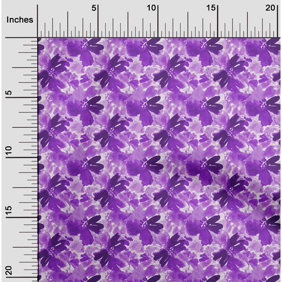 oneOone Polyester Spandex Purple Fabric Florals Craft Projects Decor Fabric Printed By The Yard 56 Inch Wide-TWG