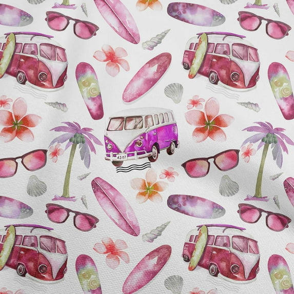 oneOone Polyester Spandex Purple Fabric Tropical Hawaii Craft Projects Decor Fabric Printed By The Yard 56 Inch Wide