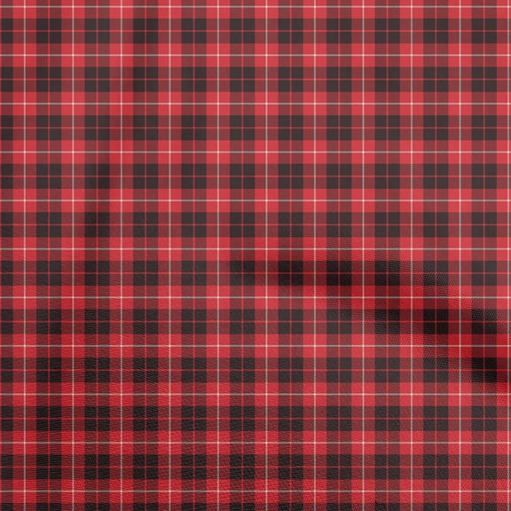 oneOone Polyester Spandex Red Fabric Check Diy Clothing Quilting Fabric Print Fabric By Yard 56 Inch Wide