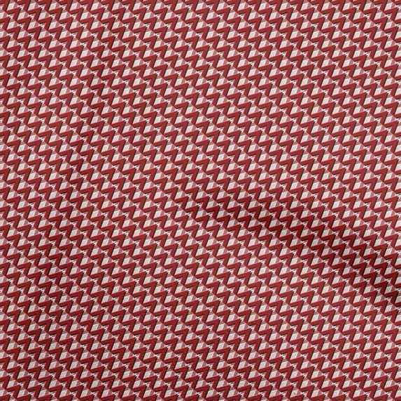 oneOone Polyester Spandex Red Fabric Geometric Fabric For Sewing Printed Craft Fabric By The Yard 56 Inch Wide