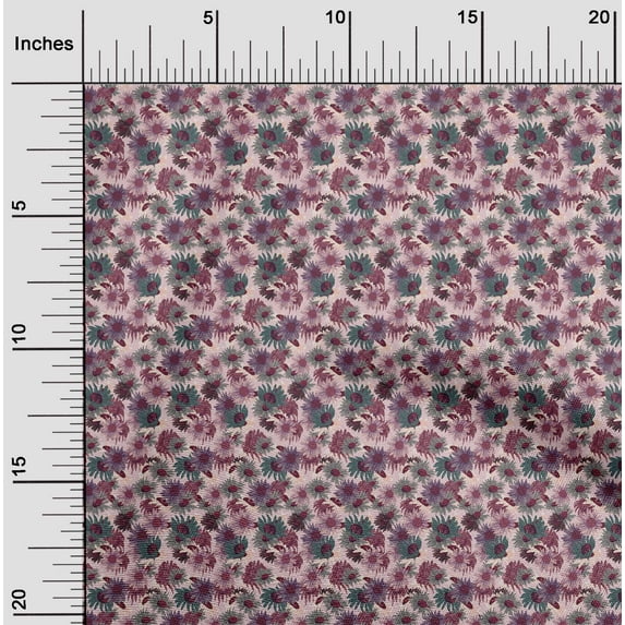 oneOone Polyester Spandex Rose Pink Fabric Florals Sewing Material Print Fabric By The Yard 56 Inch Wide-T82