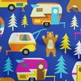 thumbnail image 1 of oneOone Polyester Spandex Royal Blue Fabric Camping Hike Point Craft Projects Decor Fabric Printed By The Yard 56 Inch Wide, 1 of 6